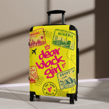 Load image into Gallery viewer, Dear Black Girl Bright Yellow Suitcase
