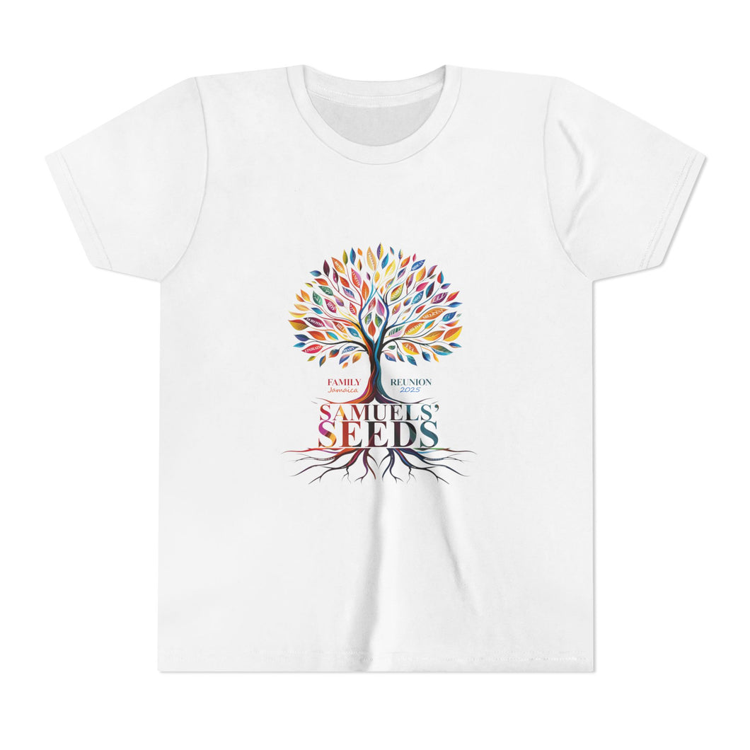 Family Roots Youth Short Sleeve Tee - Colorful Tree Design